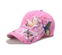 PACDE Cappello da Baseball Ricamato a Farfalla da Donna con Paillettes alla Moda - Cinturino Regolabile in Cotone