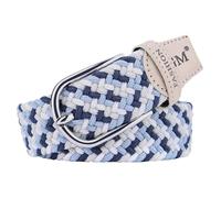 PACDE Cintura da donna in tela intrecciata elastica con colori pastello occidentali, sottile, elasticizzata, Blu bianco, for38"-39"waist size