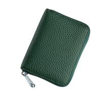 PACDE Portamonete da donna in vera pelle con blocco RFID, grande capacità, con 11 scomparti per carte, scomparti per monete e contanti, 8 colori, Verde scuro, Classico