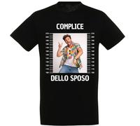 PACDESIGN Magliette Addio al Celibato Sposo e Amici Personalizzate - T-Shirt Maglia Personalizzabile Uomo 100% Cotone - Gadget Addio al Celibato (Complice - Nero - XL)