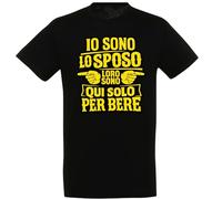 PACDESIGN Magliette Addio al Celibato Sposo e Amici Personalizzate - T-Shirt Maglia Personalizzabile Uomo 100% Cotone - Gadget Addio al Celibato (Io Sono Lo Sposo - Nero - XL)
