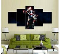 TOPRUN Superhero Movie Iron Man Spider Man Hulk Buster Marvel Cornice da Appendere 200 x 100 CM 5 Dipinti su Tela Quadro su Tela Stampe Quadri Decorazioni per la casa Immagini modulari