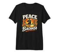 Pace Amore Bachata Retro Latino Dance Spiaggia Tramonto Vibe Maglietta Premium