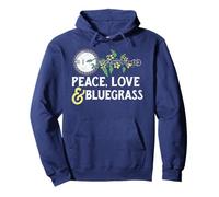 Pace, Amore & Bluegrass - Banjo Natura Viti Illustrazione Felpa con Cappuccio
