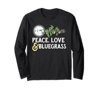 Pace, Amore & Bluegrass - Banjo Natura Viti Illustrazione Maglia a Manica