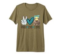 Pace Amore Bradipi Divertente Regalo Bradipo Hippie Pace Maglietta Premium