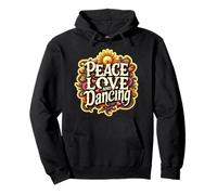 Pace Amore E Danza Insegnante Istruttore Amante Ballerino Hippy Felpa con Cappuccio
