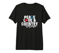 Pace, Amore e Musica Country USA America Maglietta Premium