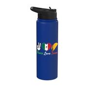 Pace, amore e tacos - Cinco De Mayo Festa messicana Stainless Steel Insulated Water Bottle