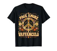 Pace Amore e Vaffanculo Vintage Hippie Figli dei Fiori Maglietta