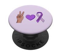 Pace. Amore. Fibromialgia. Il nastro viola Meme PopSockets PopGrip Adesivo