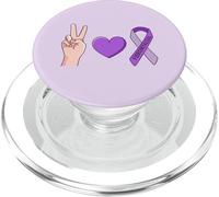Pace. Amore. Fibromialgia. Il nastro viola Meme PopSockets PopGrip per MagSafe