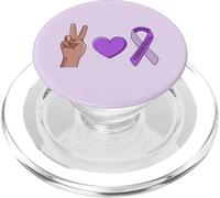 Pace. Amore. Fibromialgia. Il nastro viola Meme PopSockets PopGrip per MagSafe