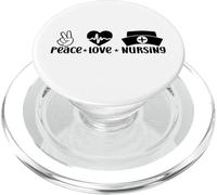 Pace Amore Infermieristica Battito cardiaco ECG Vintage Ospedale Infermiera Vita PopSockets PopGrip per MagSafe
