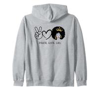 Pace Amore Leone Regina Zodiaco Capelli Afro Compleanno Felpa con Cappuccio