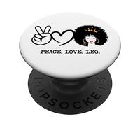 Pace Amore Leone Regina Zodiaco Capelli Afro Compleanno PopSockets PopGrip Adesivo