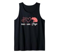 Pace, Amore, maiali, Hippie, Cuore, Mano, Segno, Silhouette Canotta