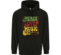 Pace Amore Musica Chitarra Hippy Fiore Potere Felpa Per Bambini
