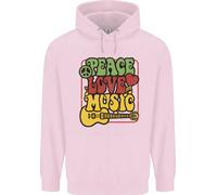 Pace Amore Musica Chitarra Hippy Fiore Potere Felpa Uomo