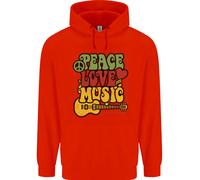 Pace Amore Musica Chitarra Hippy Fiore Potere Felpa Uomo