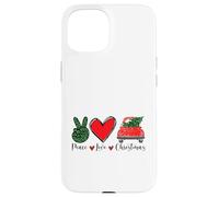 Pace amore Natale, camion W/albero mano cuore Custodia per iPhone 15