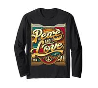 Pace & Amore per Tutti Amore & Pace Portare Cuori Insieme Maglia a Manica