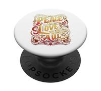 Pace & Amore per tutti l'unità in amore Cuori pacifici insieme PopSockets PopGrip Adesivo