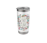 Pace & Amore Per Tutti Unire il Mondo Amore e Pace Per Sempre Bicchiere termico in acciaio inox doppia parete