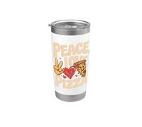Pace Amore Pizza Divertimento Retro Fast Food Amanti Meme Pizza Viso Bicchiere termico in acciaio inox doppia parete