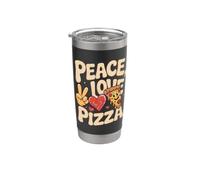 Pace Amore Pizza Divertimento Retro Fast Food Amanti Meme Pizza Viso Bicchiere termico in acciaio inox doppia parete