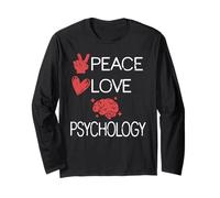 Pace Amore Psicologia Cervello Cuore Terapia Divertente Maglia a Manica
