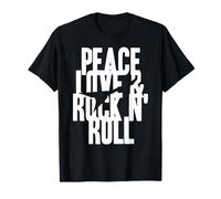 Pace Amore Rock N Roll Chitarra Elettrica Stile Maglietta