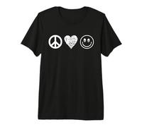 Pace, Amore, Sorridi con Tutto Il Cuore e Sii Felice, Viso gioioso Maglietta Premium