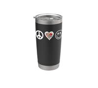 Pace Amore Sorriso con tutto il tuo cuore - Buon San Valentino Bicchiere termico in acciaio inox doppia parete