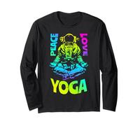 Pace Amore Yoga Astronauta Namaste Meditazione Zen Lotus Pose Maglia a Manica