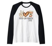Pace Amore Zucca Spazio Latte Ringraziamento Autunno Autunno Maglia con Maniche Raglan