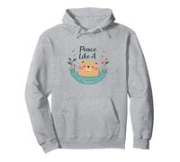 Pace Come Un Capibara: Simpatico Regalo per Gli Amanti dello Zen Felpa con Cappuccio, Unisex per Adulti, Grigio Melange, S