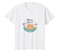 Pace Come Un Capibara: Simpatico Regalo per Gli Amanti dello Zen Maglietta, Bambini, Bianco, 10 Anni