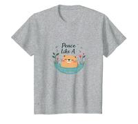 Pace Come Un Capibara: Simpatico Regalo per Gli Amanti dello Zen Maglietta, Bambini, Grigio Melange, 12 Anni