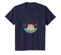 Pace Come Un Capibara: Simpatico Regalo per Gli Amanti dello Zen Maglietta, Bambini, Navy, 4 Anni