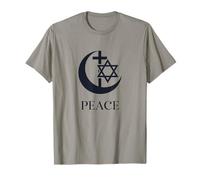 Pace | Croce a Mezzaluna Esagramma unità Interreligiosa Coesistere Maglietta