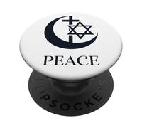 Pace | Croce a Mezzaluna Esagramma Unità Interreligiosa Coesistere PopSockets PopGrip Adesivo