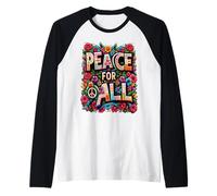 Pace E Amore Per Tutti Diffondere Pace & Rispetto Unità Libertà Maglia con Maniche Raglan