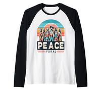 Pace E Amore per Tutti Diffondere Pace & Rispetto unità libertà Maglia con Maniche Raglan