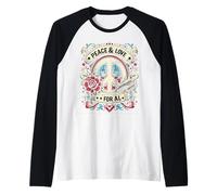 Pace e Amore per Tutti L'Amore e la Pace Ci Portano a Un Mondo Migliore Maglia con Maniche Raglan