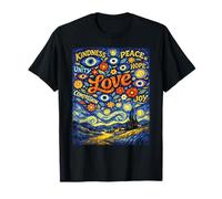 Pace Gentilezza Amore Maglietta Speranza Malocchio Van Gogh Maglietta