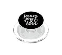 PACE GIOIA AMORE | Grande testo bianco ispiratore progettato PopSockets PopGrip per MagSafe