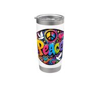Pace Graffiti Colori vivaci felice, allegro, Artistico Bicchiere termico in acciaio inox doppia parete