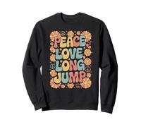 Pace Love Long Jump 60s 70s Hippie Retro Maglione Lungo Felpa