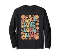 Pace Love Long Jump 60s 70s Hippie Retro Maglione Lungo Maglia a Manica